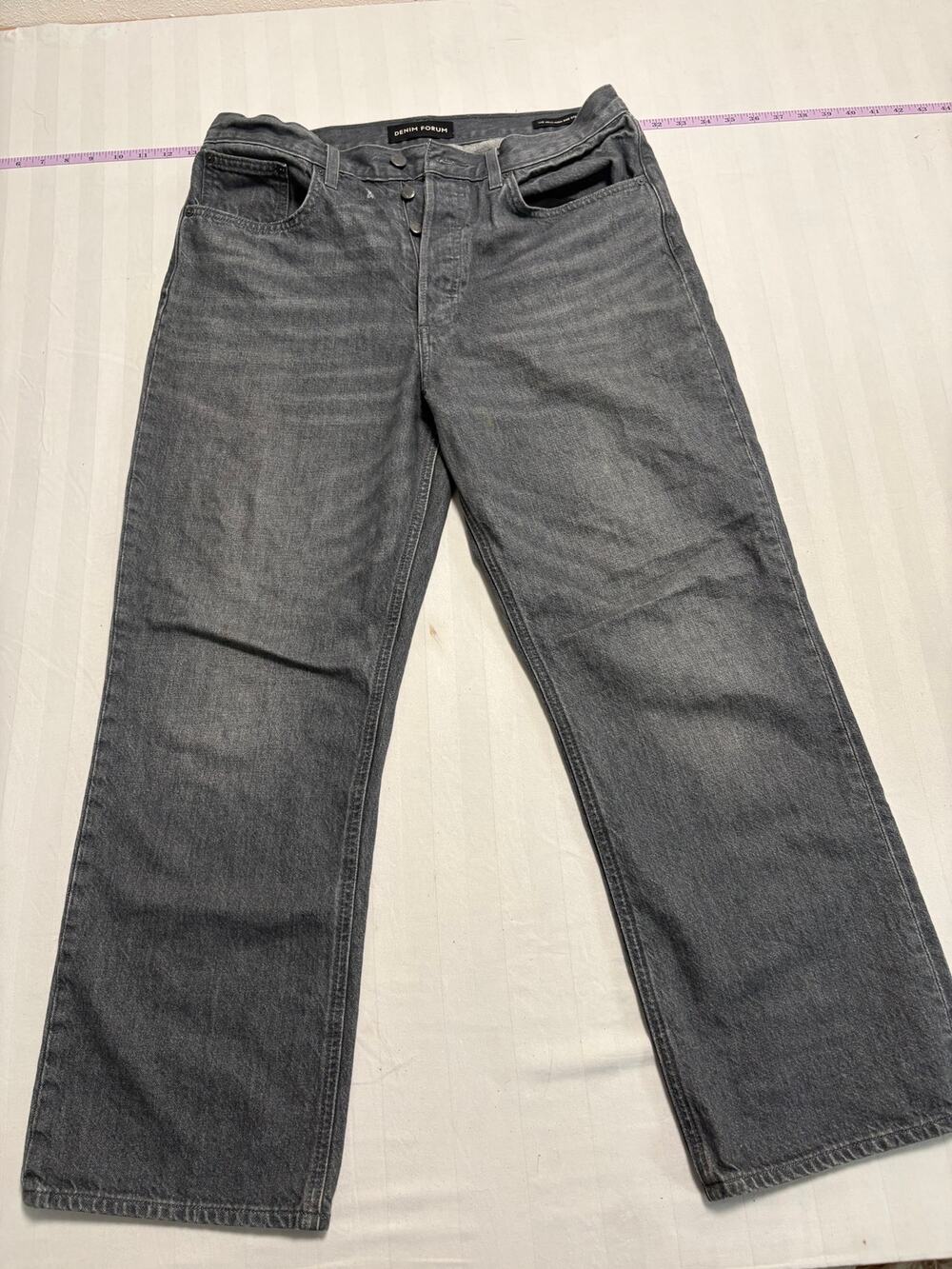 Denim Forum Arlo High Rise Straight Jeans Gray Wash Size 32 Aritzia